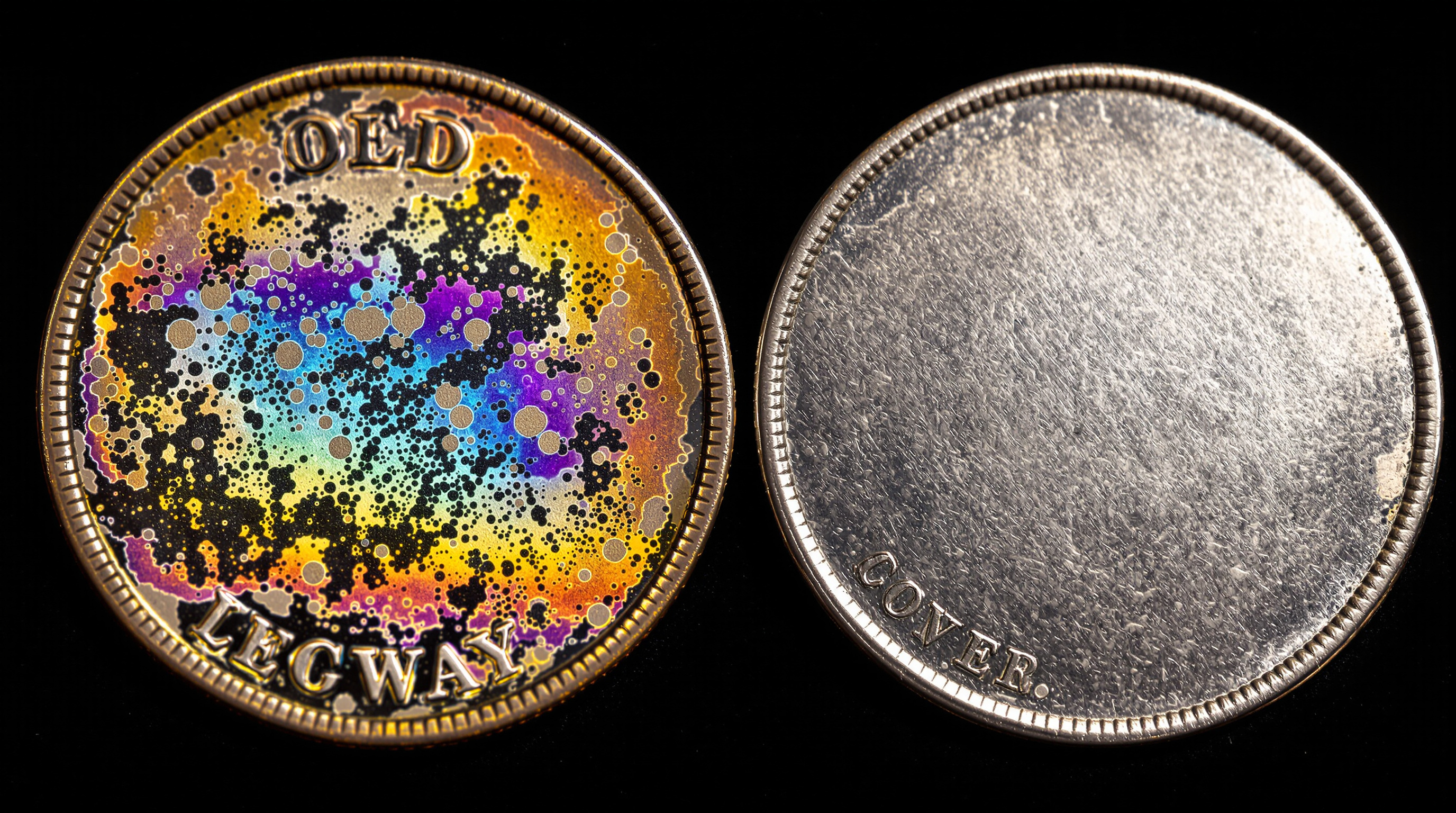 Side-by-side comparison of a naturally toned Morgan silver dollar versus a cleaned coin showing hairlines under magnification