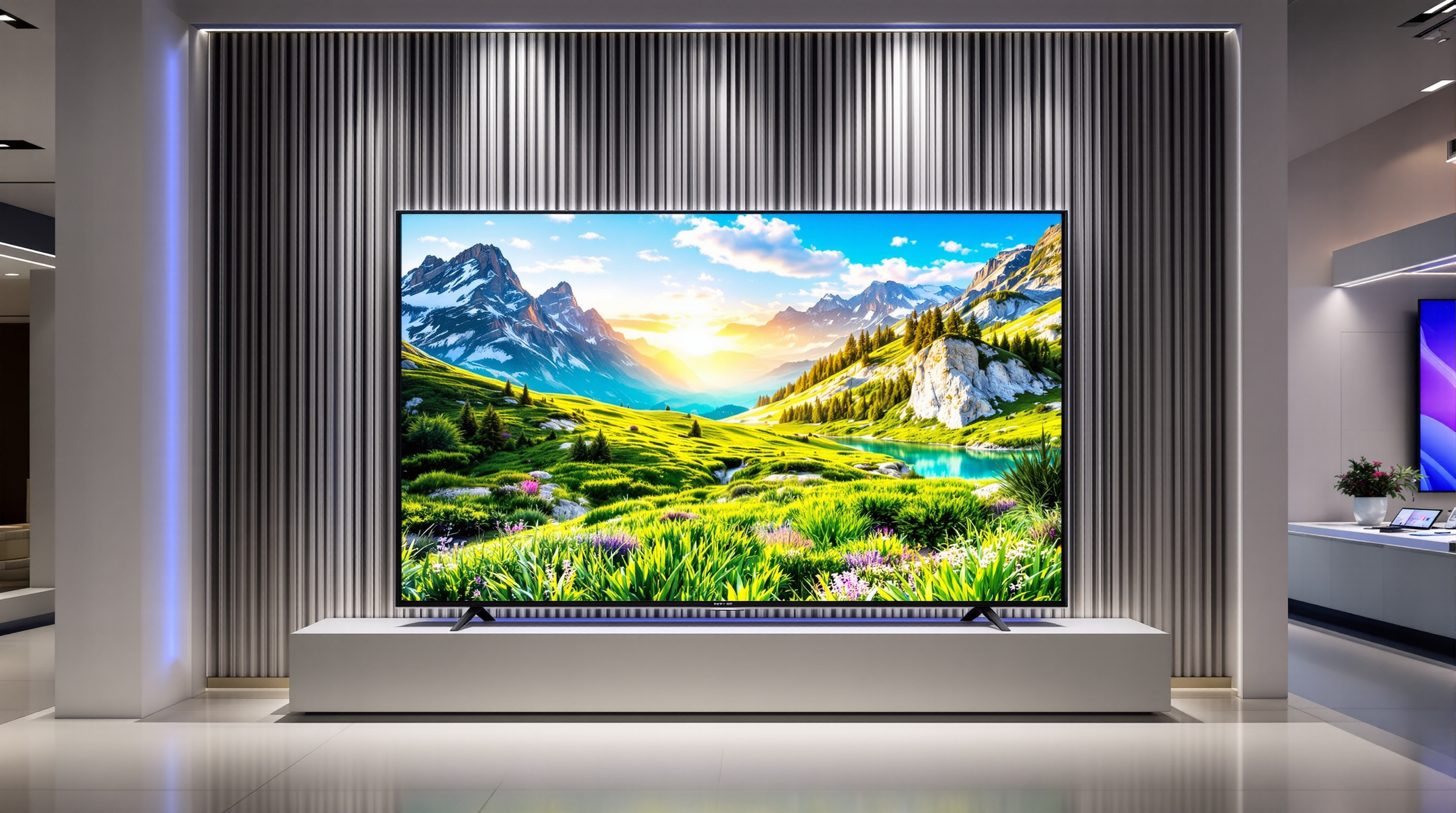4K television in electronics store